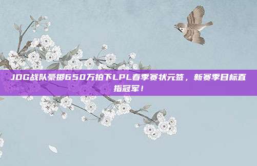 JDG战队豪掷650万拍下LPL春季赛状元签，新赛季目标直指冠军！