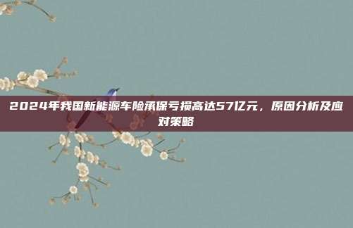 2024年我国新能源车险承保亏损高达57亿元，原因分析及应对策略