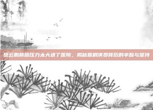 岳云鹏称因压力太大进了医院，揭秘喜剧演员背后的辛酸与坚持