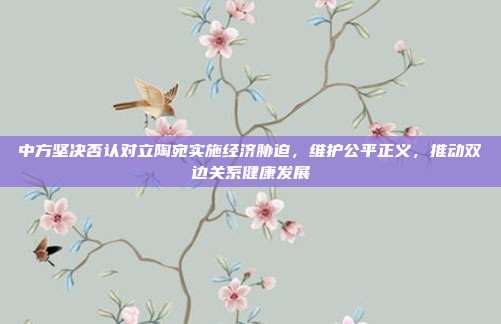 中方坚决否认对立陶宛实施经济胁迫，维护公平正义，推动双边关系健康发展