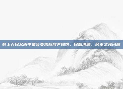 韩上万民众雨中集会要求释放尹锡悦，民意沸腾，民主之光闪耀